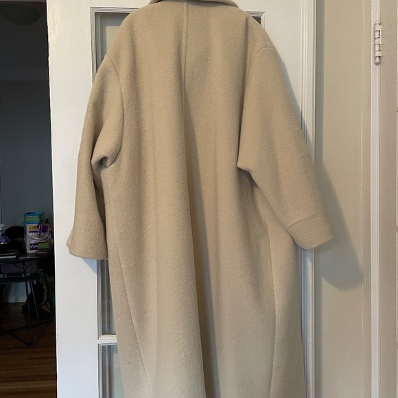 Topshop Textured Maxi Coat in Cream | NWT | US Size 12 - Picture 6 of 6